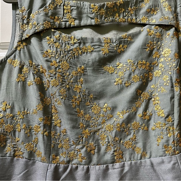 Raw silk embroideried women’s party dress size / Anarkali 2XL - Picture 3 of 4